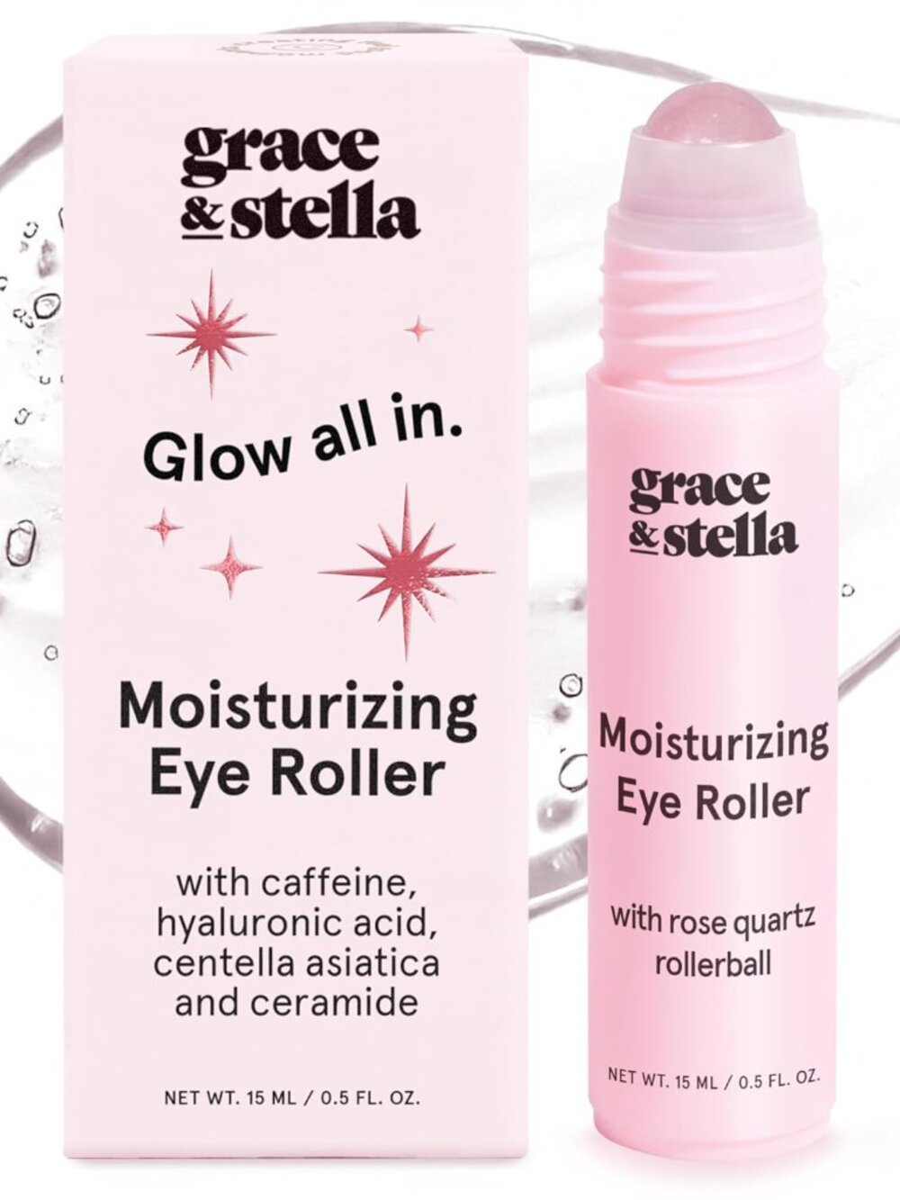 grace & stella Under Eye Brightener with Rose Quartz Rollerball